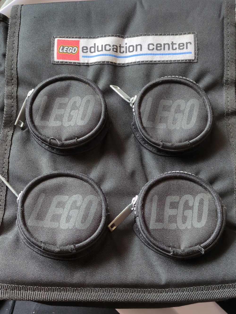✨Rare Vintage LEGO Education Center Black Messenger Bag with 4 Stud Pockets
